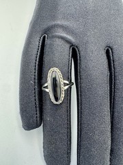 Vintage Sterling Silver And Black Onyx Ring Approx Sz 7
