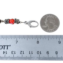 Vintage Mexico Sterling Silver 925 Multi Color Lampwork Bead Bracelet 8″