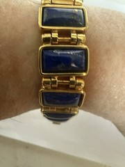 VTG 1970s Lapis Lazuli Watch/Bracelet Gold Tone Smithsonian Institution, Unused