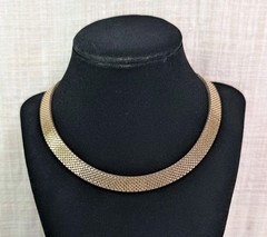 Vintage NANASI 12K Gold Filled Mesh Necklace 47 Grams 15.5 Inch Collar