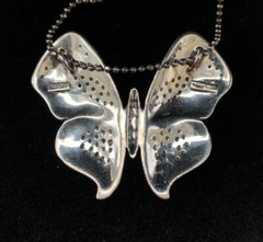 Rare Vintage SLC Sterling Silver Butterfly Necklace