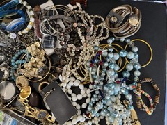Huge Vintage Jewelry & Watch Lot: Estate Finds, Necklaces, Bracelets 12lbs Mix