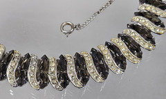 Vintage Weiss Smoky Crystal Rhinstone “Black Diamond” Bracelet & Earrings Set