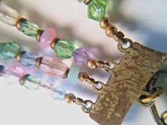 VTG Michael Golan 4 Strand Mixed Stones and Multicolor Crystals Necklace 18 inch