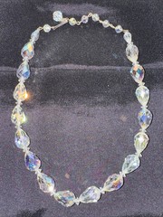 Vintage Brilliant Swarovski Teardrop Crystal Necklace 15.5 Inches