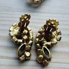 VTG Statement Brooch Earrings Match Set Navette Spiral Juliana Weiss MCM Gold