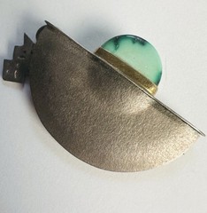VTG Sterling Silver Margaret Francis Artist Studio Brooch Gemstone Hand Signed