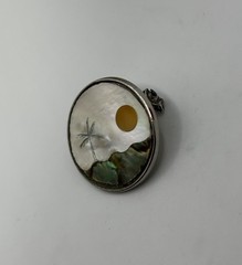 Vintage Southwestern Style Landscape Pin Brooch Jewelry