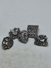 Collection Of 5 Birds And Bloom Pewter Brooches. Signed, 4 Limited Edition