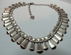 VTG SAUTEUR RENOIR CLEOPATRA CHOCKER NECKLACE 925 STERLING SILVER 17″ & 22mm 40g