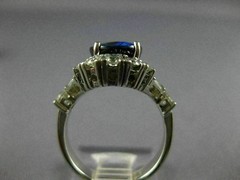 LARGE 5.30CT DIAMOND & AAA SAPPHIRE 18KT WHITE GOLD 3D INFINITY ENGAGEMENT RING