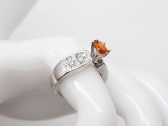 $10,000 3.50ct Natural Padparadscha Sapphire VS G Diamond 14k White Gold Ring
