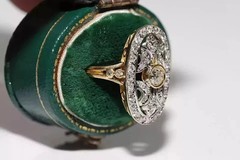 Antique Art Deco Style Round Lab-Grown Diamond Engagement Gift Ring 14K Gold FN