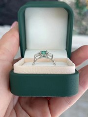 Natural Emerald 2.30 Ct Round Cut Art Deco Vintage Ring 925 Sterling Silver