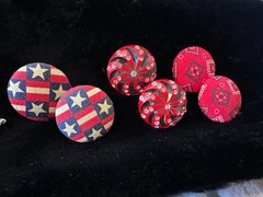 USA Vintage jewelry lot. Clip-ons, pendant & pins. 4th of July. Americana
