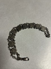 Vintage Mother of Pearl Paris Souvenir Bracelet Eiffel Tower Arc de Triomphe MCM