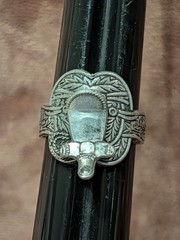 Vintage Silver Toned Aluminum Ornate Horse Saddle Seat Ring 9.5 Adjustable Japan
