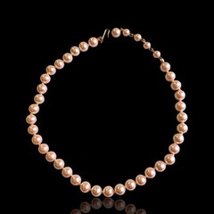 Vintage MCM Glass Pearl Choker 15in Gold Tone
