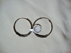 VTG 1970s STERLING SILVER 925 BALI INDONESIAN TWISTED WIRE WORK HOOP EARRINGS