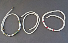 Vintage Shell Disc Necklace Bead Jewelry Mixed Lot 9 Used Wearable Barrel Red