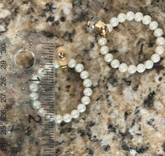 Vintage Open Circle Hoop Faux Pearl Ivory Gold 2” Drop Statement Earrings