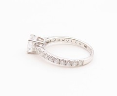 14k GOLD Vintage Ring Elegant Real 1 ct Lab Grown Diamond Band Sz 7 GR1213