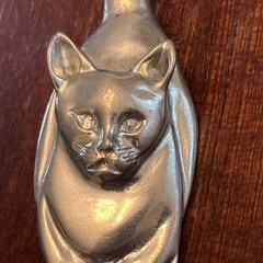 Signed Maurice Milleur Cat Brooch Slide Pendant Pewter