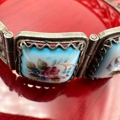 Soviet Vintage Bracelet Enamel rostov Finift Hand Painted