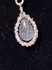 ONE OF A KIND OOAK ARTISAN PRETTY STERLING SILVER LABRADORITE STONE NECKLACE 18”