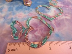 Big Rhinestone PINK & BLUE Hollow Hearts Earrings Pierced Valentine Hearts NWT