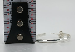 VTG FAS 925 Faceted Hoop Earrings 1.25in Sterling Silver 3g Classic Polished