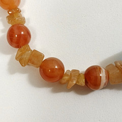 Vintage Lot of Two Beaded Necklaces Green Orange Coral Stones 17″ – 18″ Long