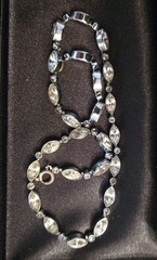 Vintage Silvertone and Marquise Rhinestone Necklace