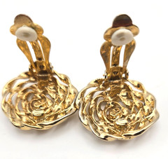 Vintage Shiny Large Clip-On Huggie Earrings Gold/Silver Tone 1970s-1990s