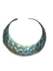 Vintage Brass Choker Necklace Primitive Hunter Design 5.50”