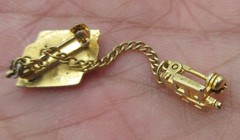 VTG 1969 QHS QUINCY HIGH SCHOOL 1960S White blue gold tone small Pin link chain