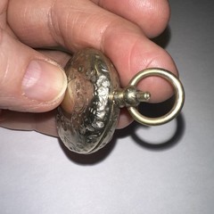 Antique German Silver Coin Locket Pendant Or Fob Charm