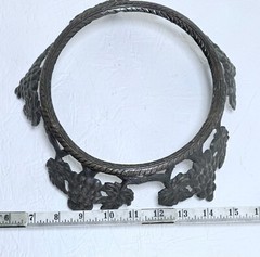 Vintage Metal Ring Grapes And Leaves 10″ Round Alloy