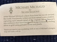 Vintage Retired Michael Michaud Wisteria Brooch Hallmarked