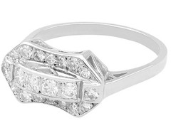 Vintage 0.78Ct Diamond and 18k White Gold Dress Ring Circa 1950