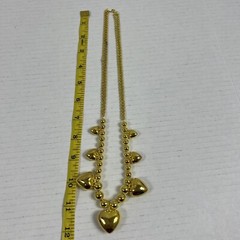 Goldtone Fashion Chain With Heart Trailers Beaded Fashion Love Valentine’s Day