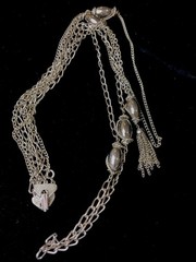 VTG CELEBRITY NY SILVER TONE CONVERTIBLE DIFFERENT LOOKS TASSEL NECKLACE CHIC