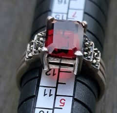 ruby ring sterling silver Vintage
