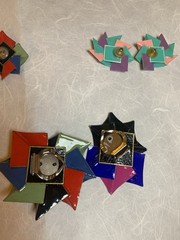 Vintage 1980s Jewelry: Earrings w/ Backs, Necklace, Shoe Clips, Polymer Clay