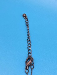 Vintage Beaded Necklace – Metal Chain – Multicolored Beads