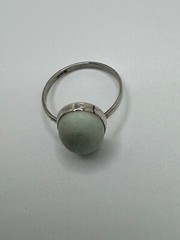 VINTAGE GREEN AMAZONITE GEMSTONE 925 STERLING HANDMADE RING JEWELRY SIZE 8.25