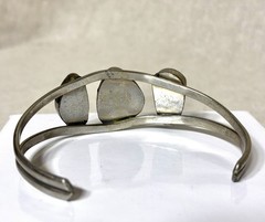 Alpaca Mexico Silver Cuff Bracelet Turquoise Adjustable