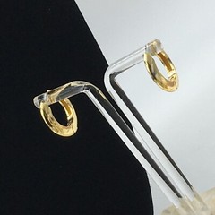 Hoop Earrings Gold Tone Huggie Pierced .75″