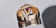 14k yellow gold 0.66ct natural diamond size 5.5 ring ruby vintage heated 4.8gr