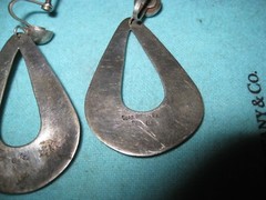 G.P. Signed Guad Jal 925 Mexico Sterling Screw Post Wavy Overlay Earrings